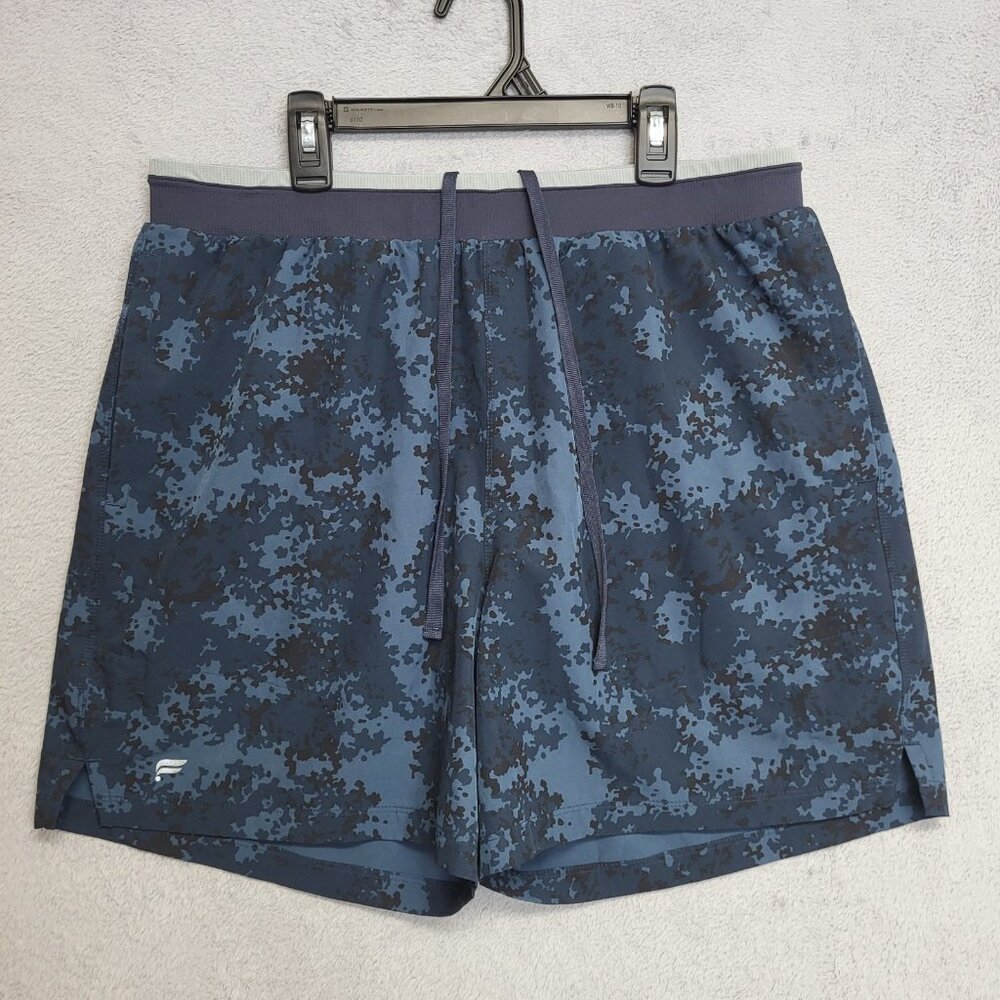 Fabletics Blue Camo Athletic Shorts